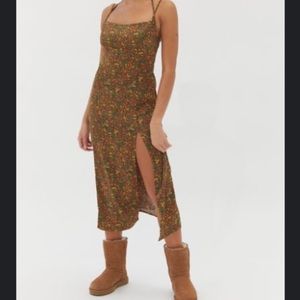 UP Sasha Satin Midi Slip Dress